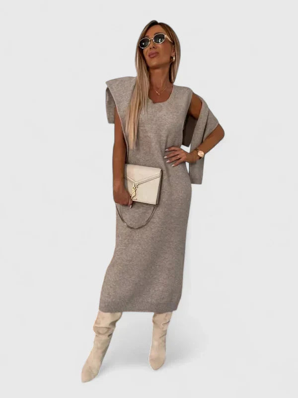 Chrystahl | Ensemble Robe Élégante et Pull Col Roulé