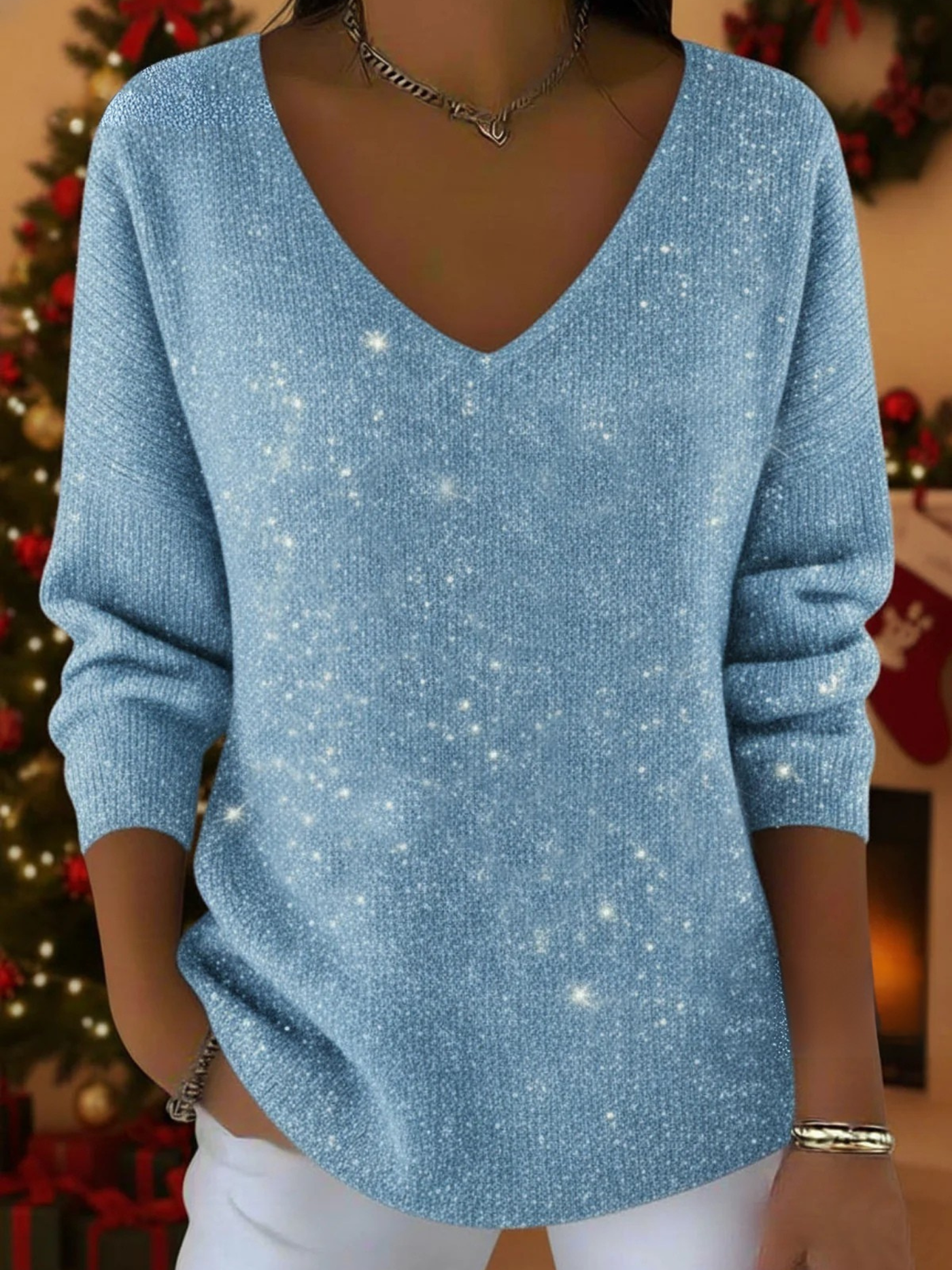 Harriet | Pull V-Neck Festif