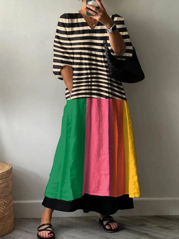 Elara | Robe Maxi Artistic Flow