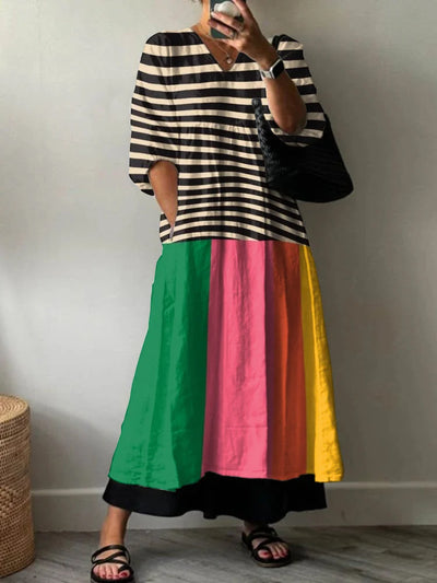 Elara | Robe Maxi Artistic Flow