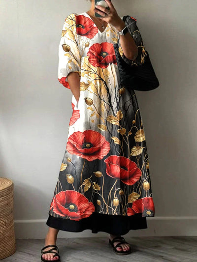 Elara | Robe Maxi Artistic Flow