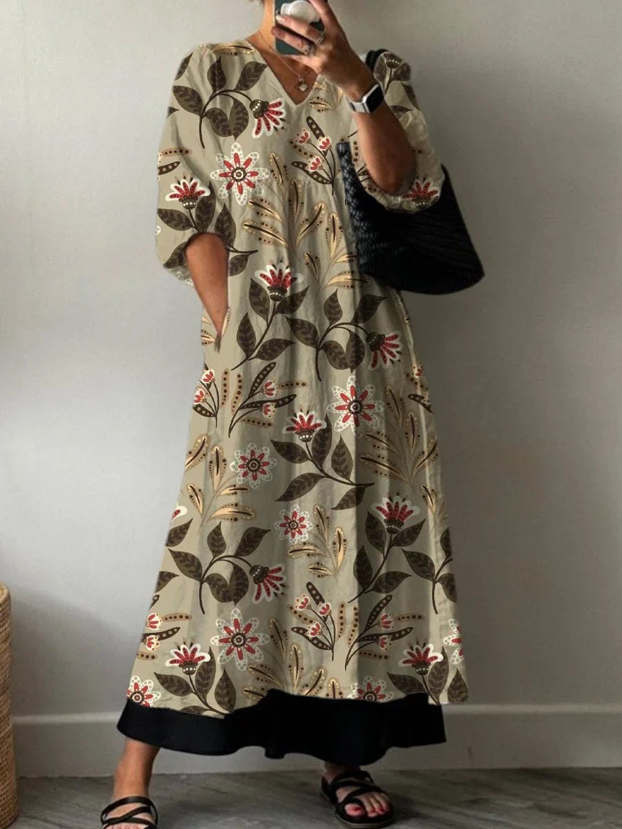 Elara | Robe Maxi Artistic Flow