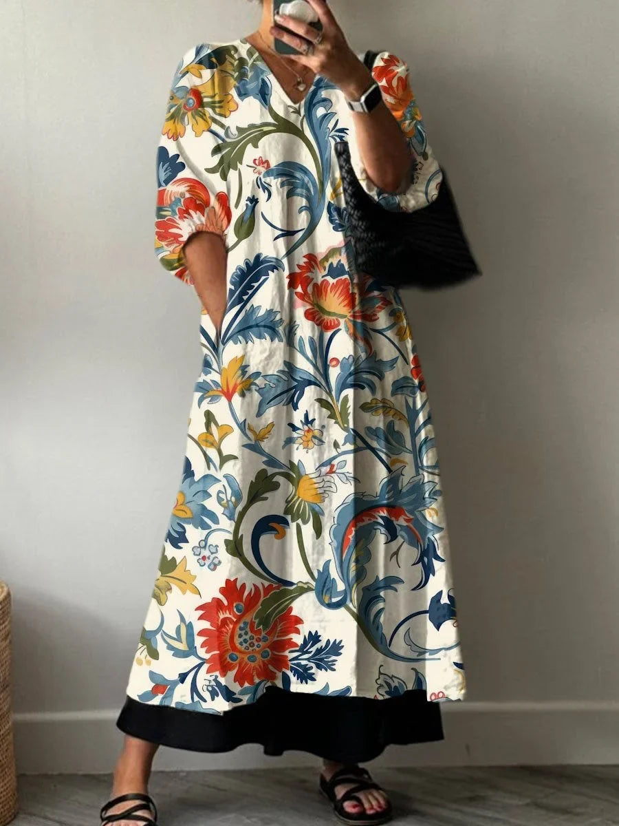 Elara | Robe Maxi Artistic Flow