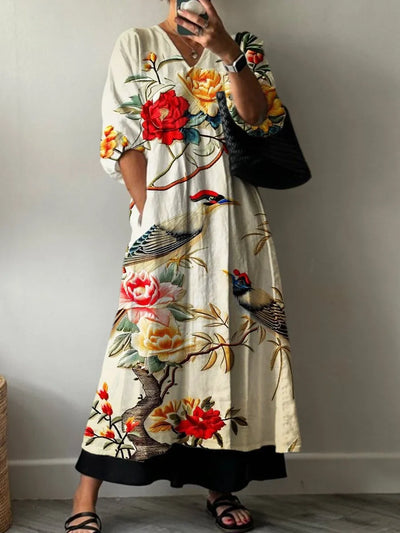 Elara | Robe Maxi Artistic Flow