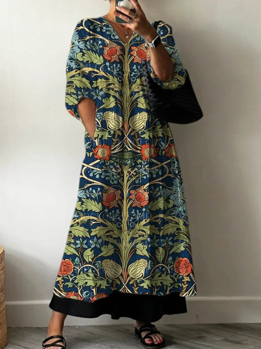 Elara | Robe Maxi Artistic Flow