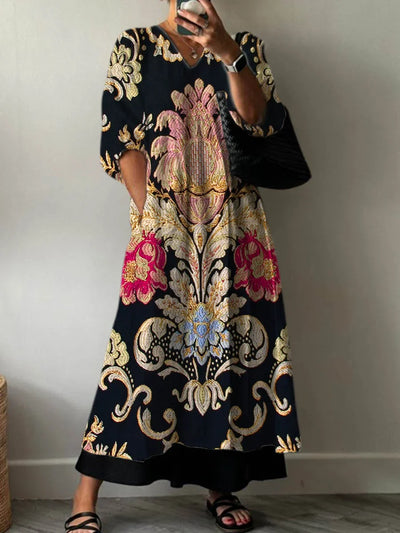 Elara | Robe Maxi Artistic Flow