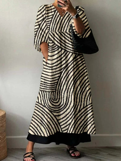 Elara | Robe Maxi Artistic Flow