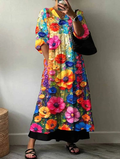 Elara | Robe Maxi Artistic Flow