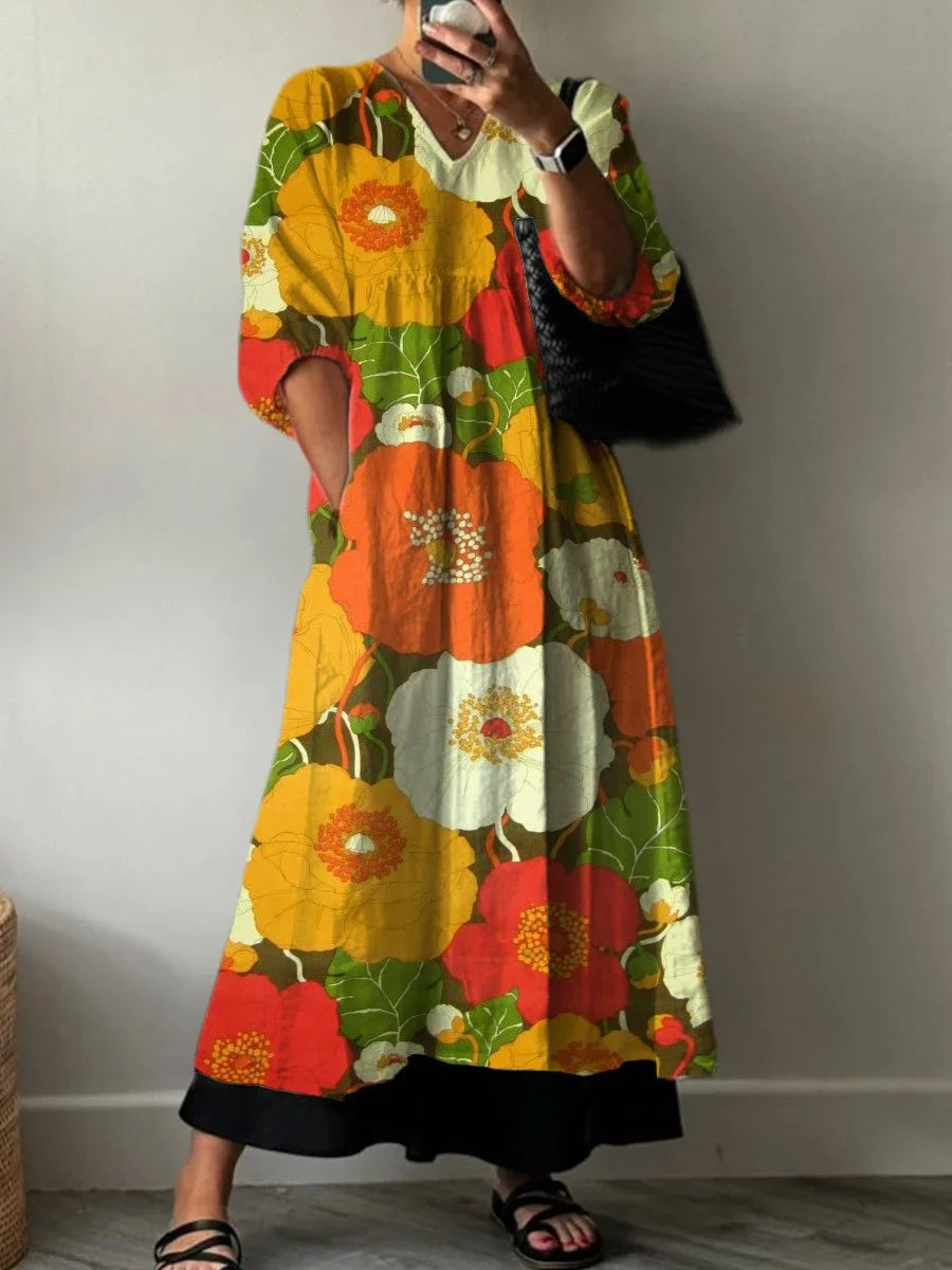 Elara | Robe Maxi Artistic Flow