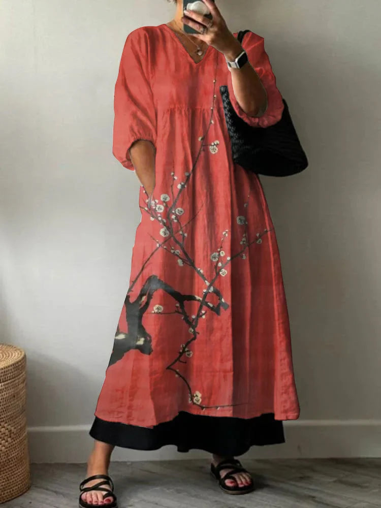 Elara | Robe Maxi Artistic Flow